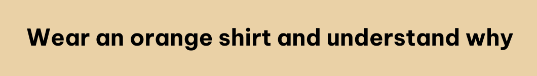 Wear an orange shirt and understand why 